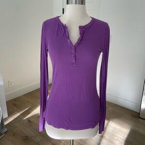 Purple Long Sleeve Henley Top
